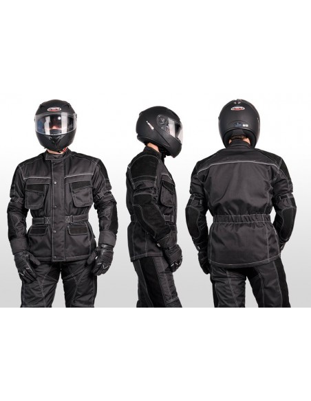 Tekstylna kurtka motocyklowa męska ze wstawkami ze skóry zamszowej KTM020 - Rypard.pl Odzież i akcesoria motocyklowe