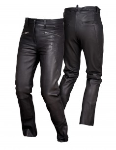 Skórzane damskie spodnie motocyklowe proste letnie o kroju jeansowym CARO SSD011 - Rypard.pl Odzież i akcesoria motocyklowe