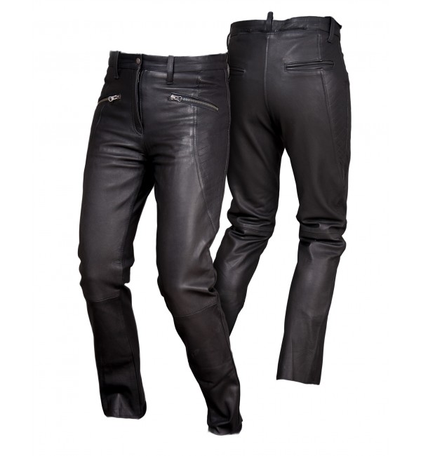 Skórzane damskie spodnie motocyklowe proste letnie o kroju jeansowym CARO SSD011 - Rypard.pl Odzież i akcesoria motocyklowe