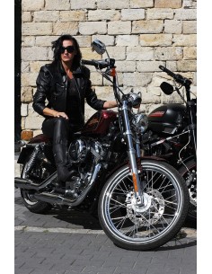 Kurtka motocyklowa skórzana damska Z KOŁNIERZEM KSD004 - Rypard.pl Odzież i akcesoria motocyklowe 2