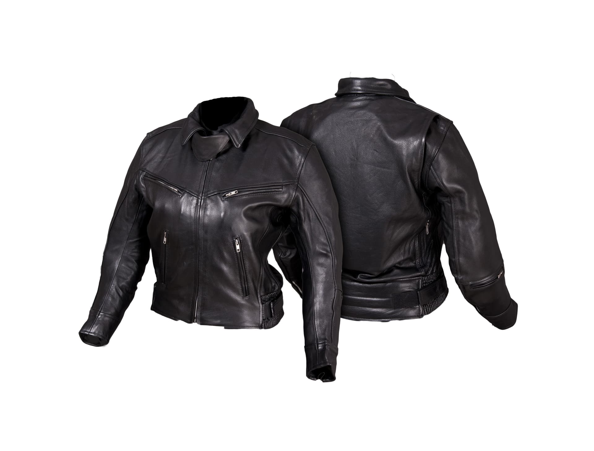 KURTKA MOTOCYKLOWA SKÓRZANA DAMSKA Z KOŁNIERZEM KSD004