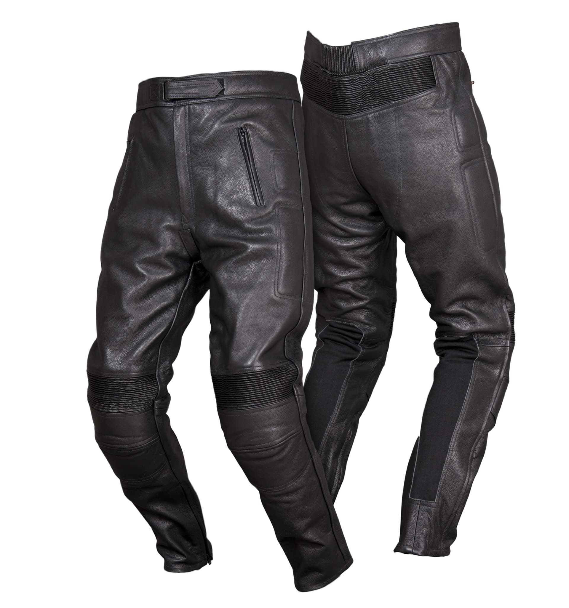 SPODNIE MOTOCYKLOWE SKÓRZANE TURYSTYCZNE Z OCHRANIACZAMI SSM005