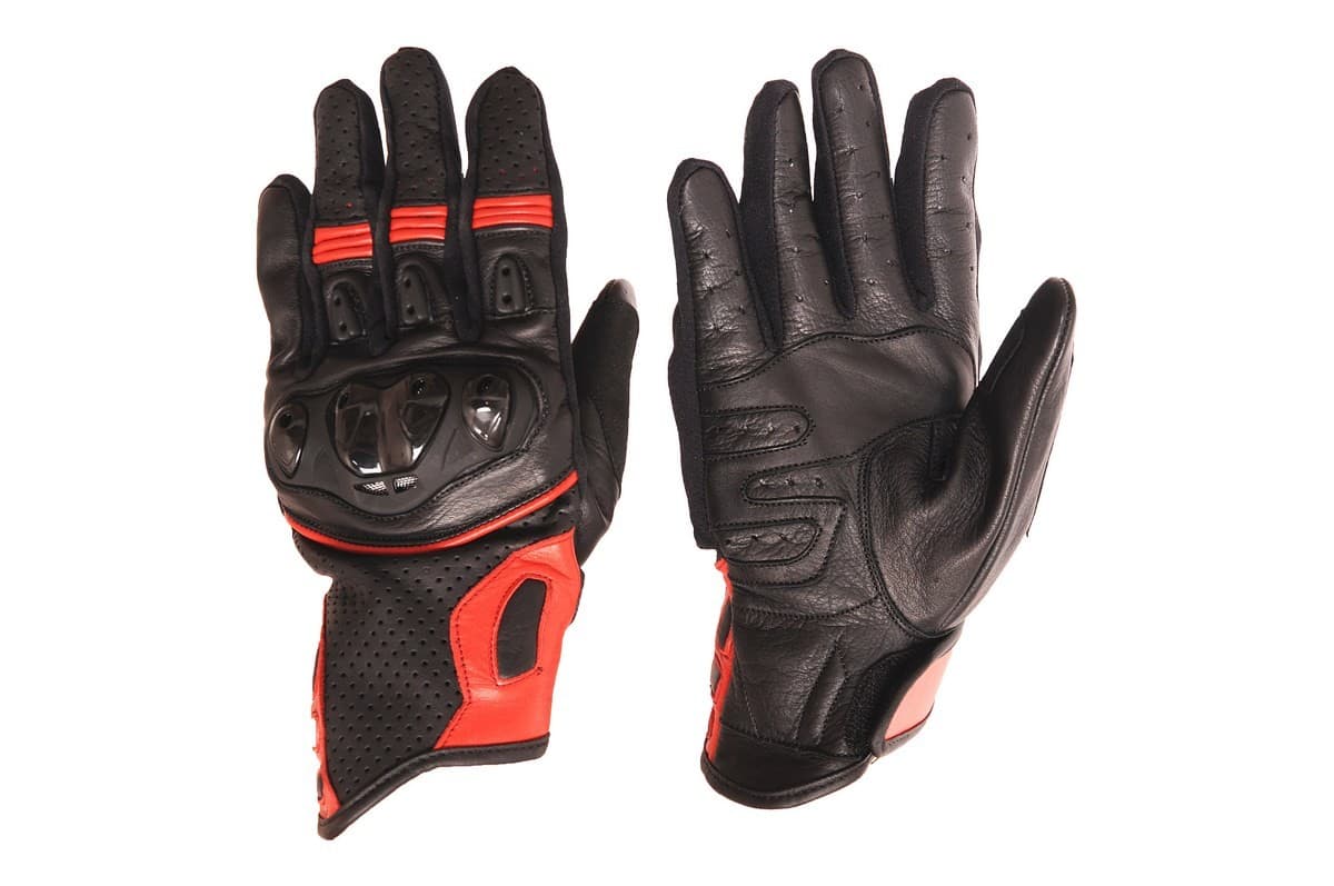 RĘKAWICE MOTOCYKLOWE MĘSKIE SKÓRZANE CITY-X RED