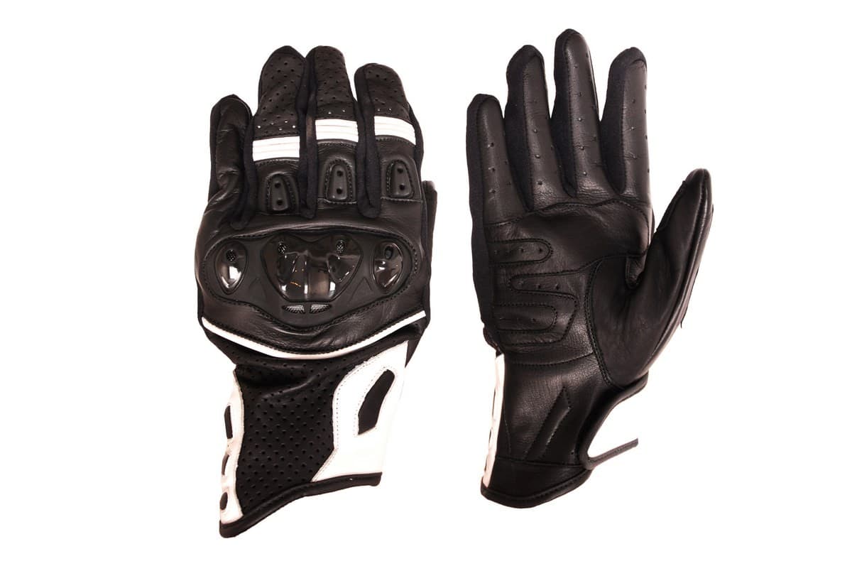 RĘKAWICE MOTOCYKLOWE SKÓRZANE MĘSKIE CITY-X WHITE